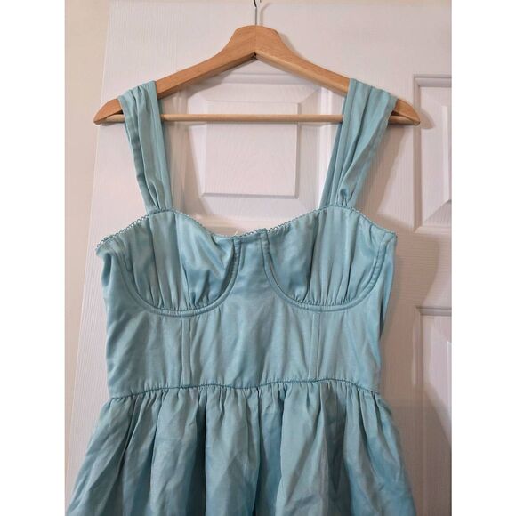 WeWoreWhat Corset Midi Dress in Baby Blue M NWT - Picture 3 of 8